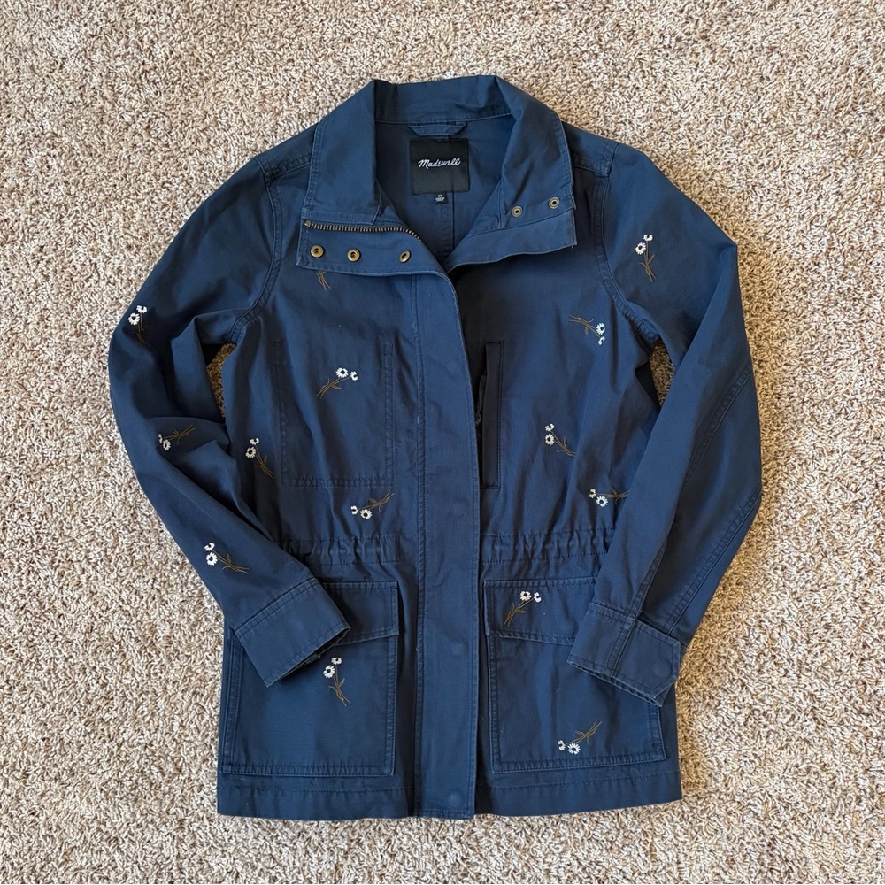 Madewell Embroidered Passage Jacket Blue Size XS